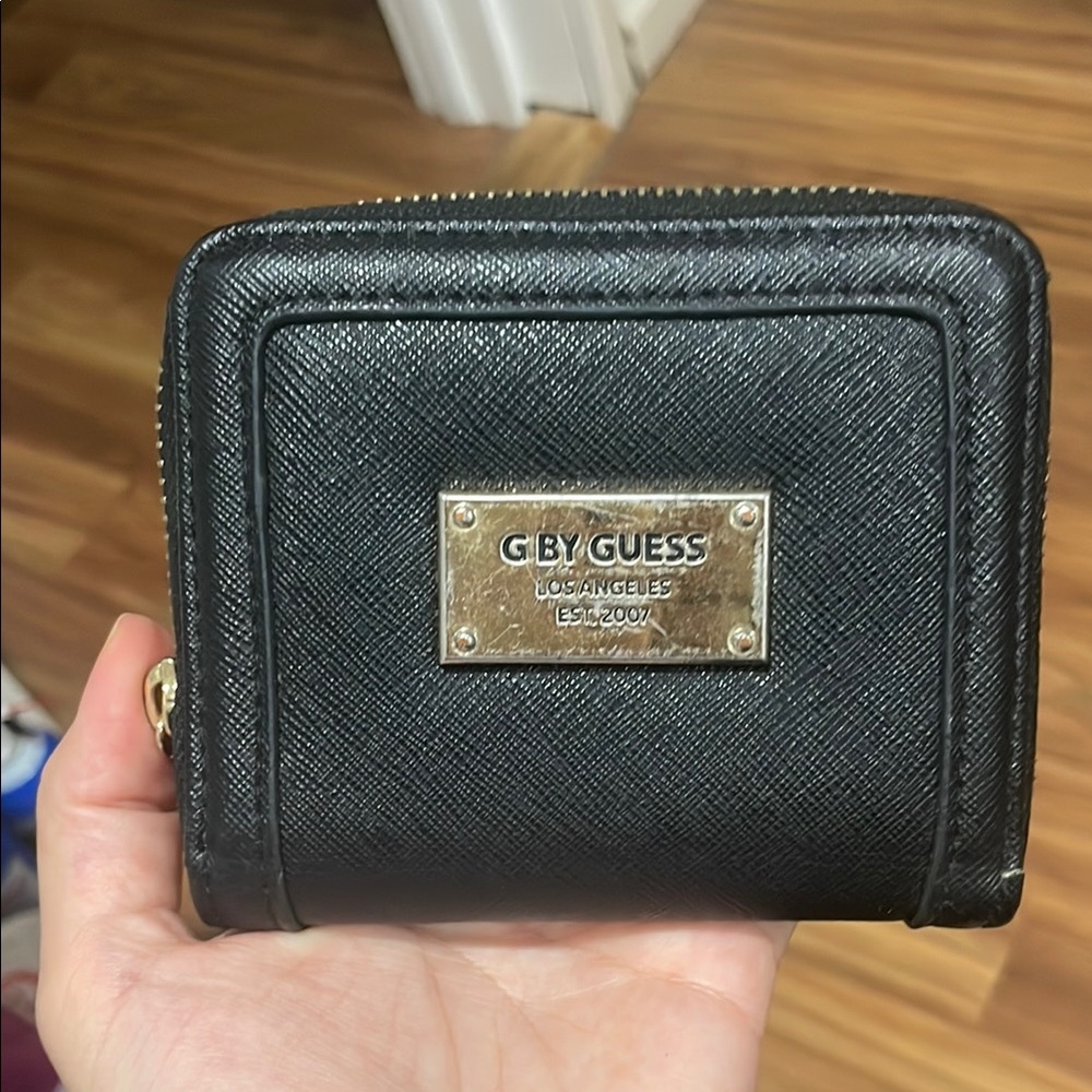 G by Guess Black Wallet with Gold Accents- Used